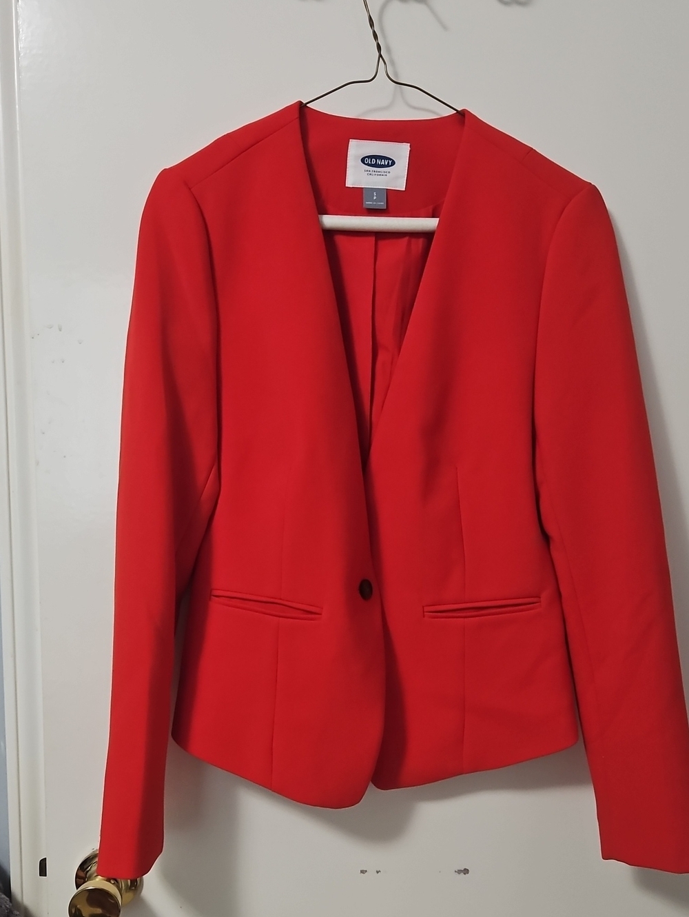 Old Navy Women's Bright Red Single-Button Blazer